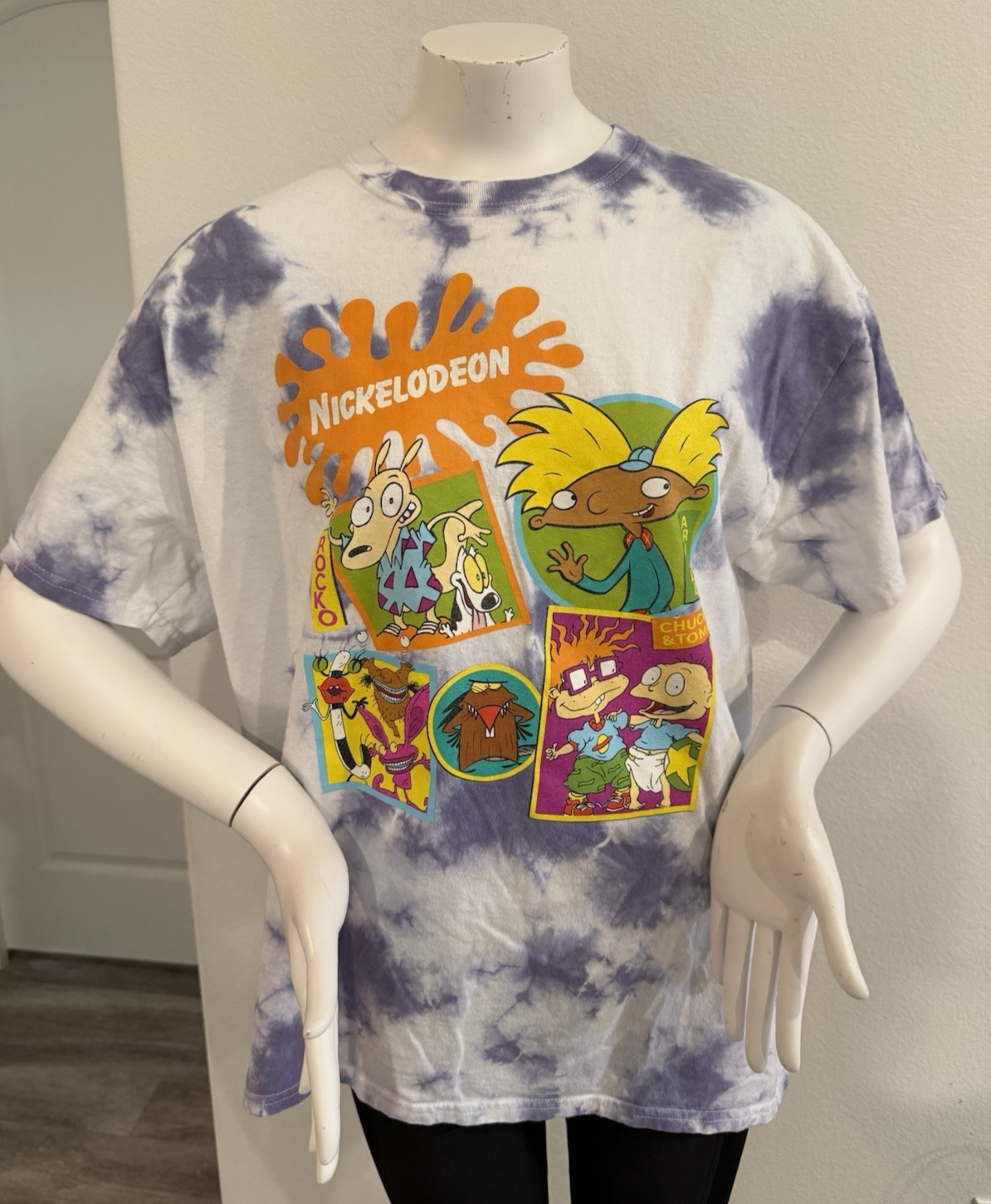 Nickelodeon 90’s Character Tie Dye Large T-shirt - Rocko, Rugrats, Real Monsters