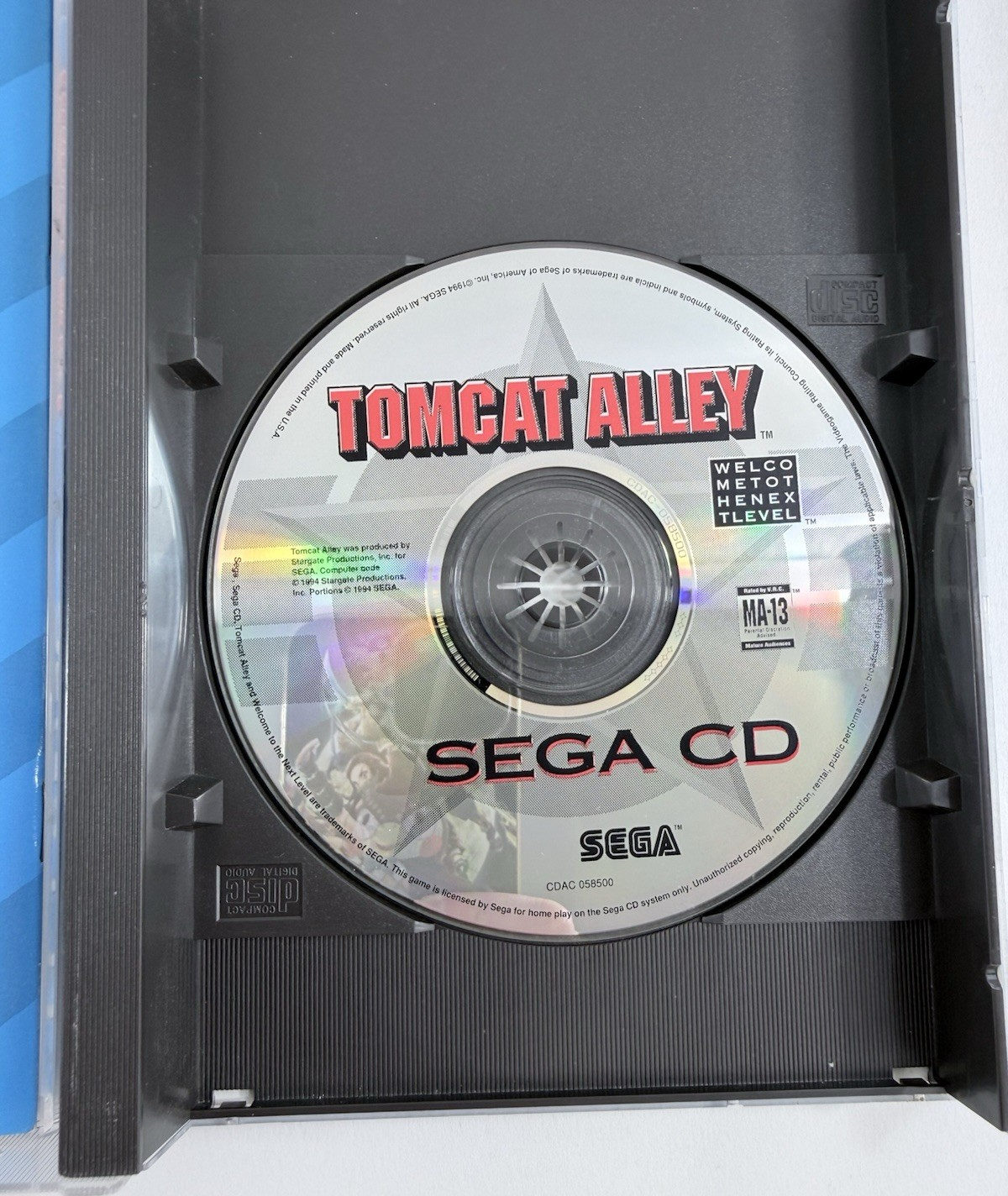 Tomcat Alley (Sega CD, 1994) Game Case Manual Registration Card - Tested