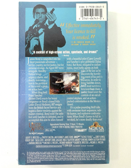 James Bond: License To Kill (1996, VHS) New, Factory Sealed Timothy Dalton Film