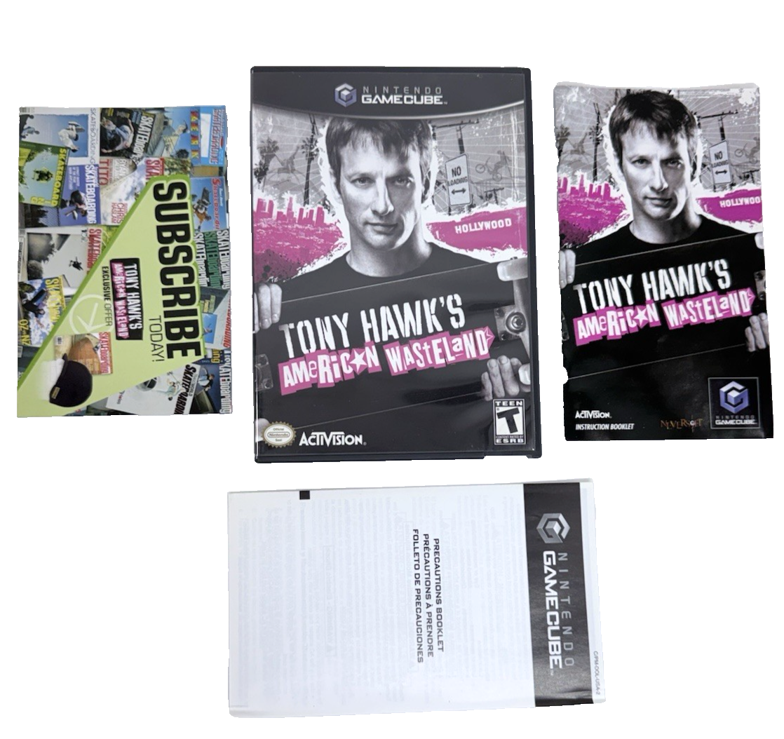 Tony Hawk's American Wasteland GameCube Case, Manual, Inserts Only - No Game