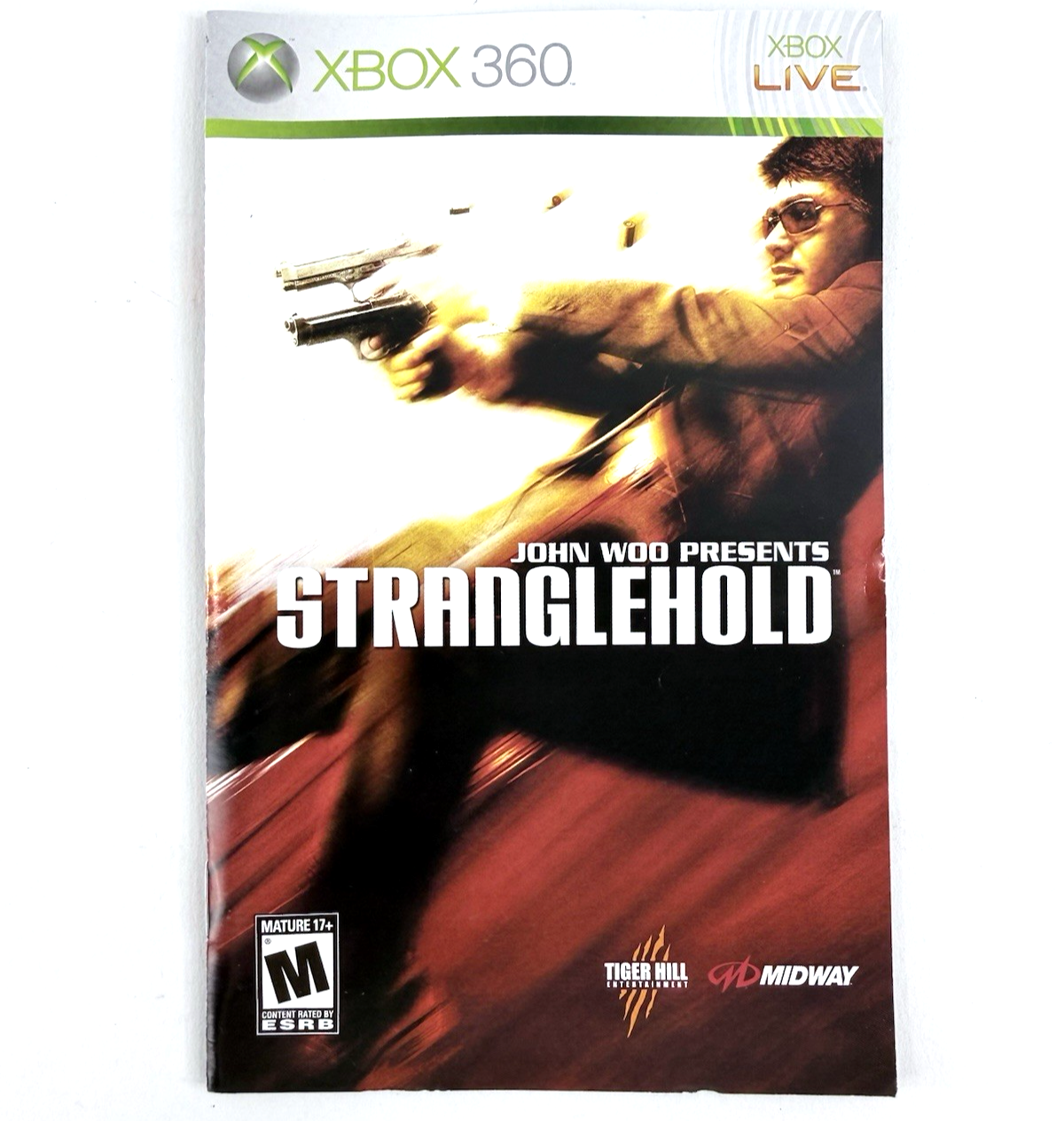 Stranglehold (Microsoft Xbox 360, 2007) Game Case Manual Art Book Registration