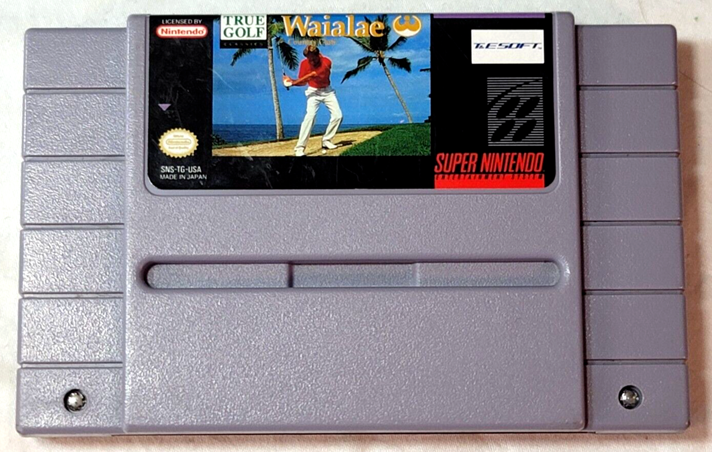 True Golf Classics: Waialae Country Club (Super Nintendo, 1991) Game Cartridge