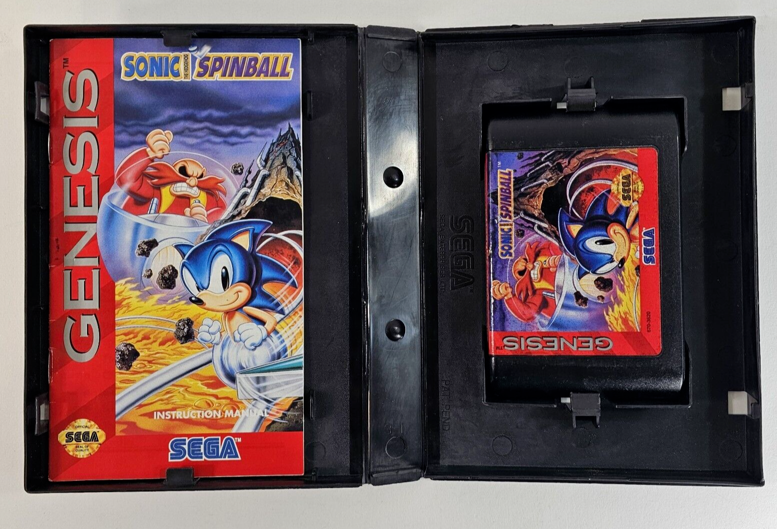 Sonic Spinball (Sega Genesis, 1993) Game Case Manual - Tested and Working