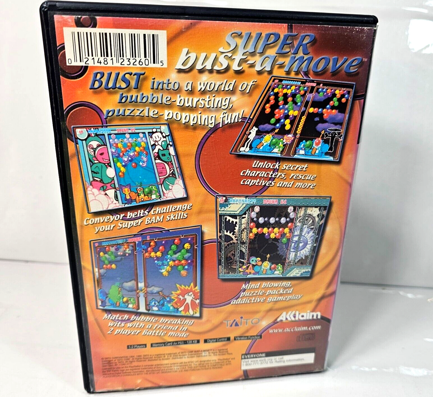 Super Bust-A-Move (PlayStation 2, 2000) Game Case Manual Registration - Tested