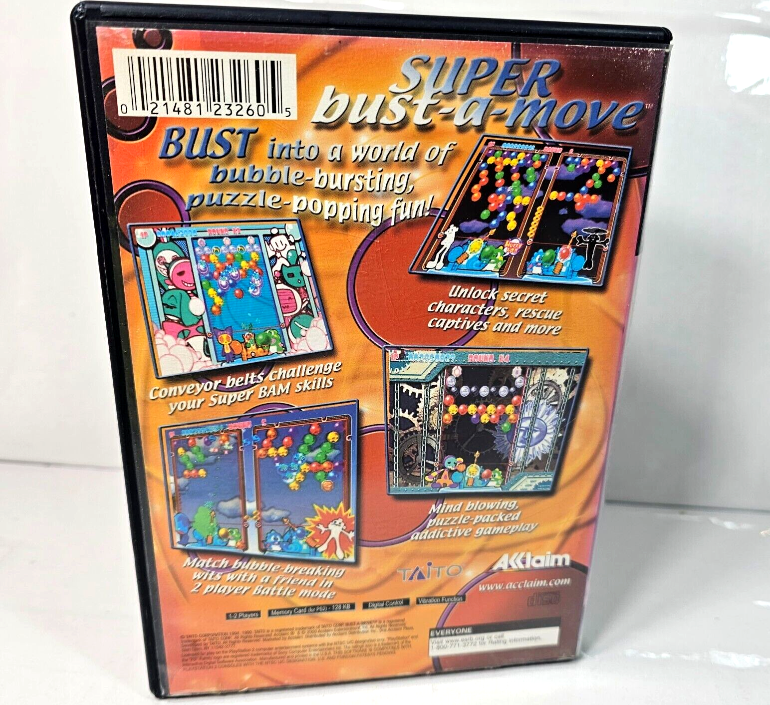 Super Bust-A-Move (PlayStation 2, 2000) Game Case Manual Registration - Tested