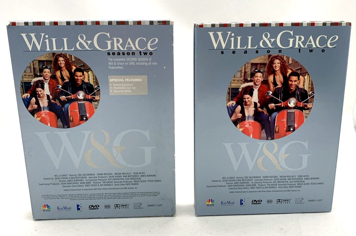 Will & Grace - Season 1 (DVD TV Box Set Bundle, 8-Discs) and Season 2 - Tested