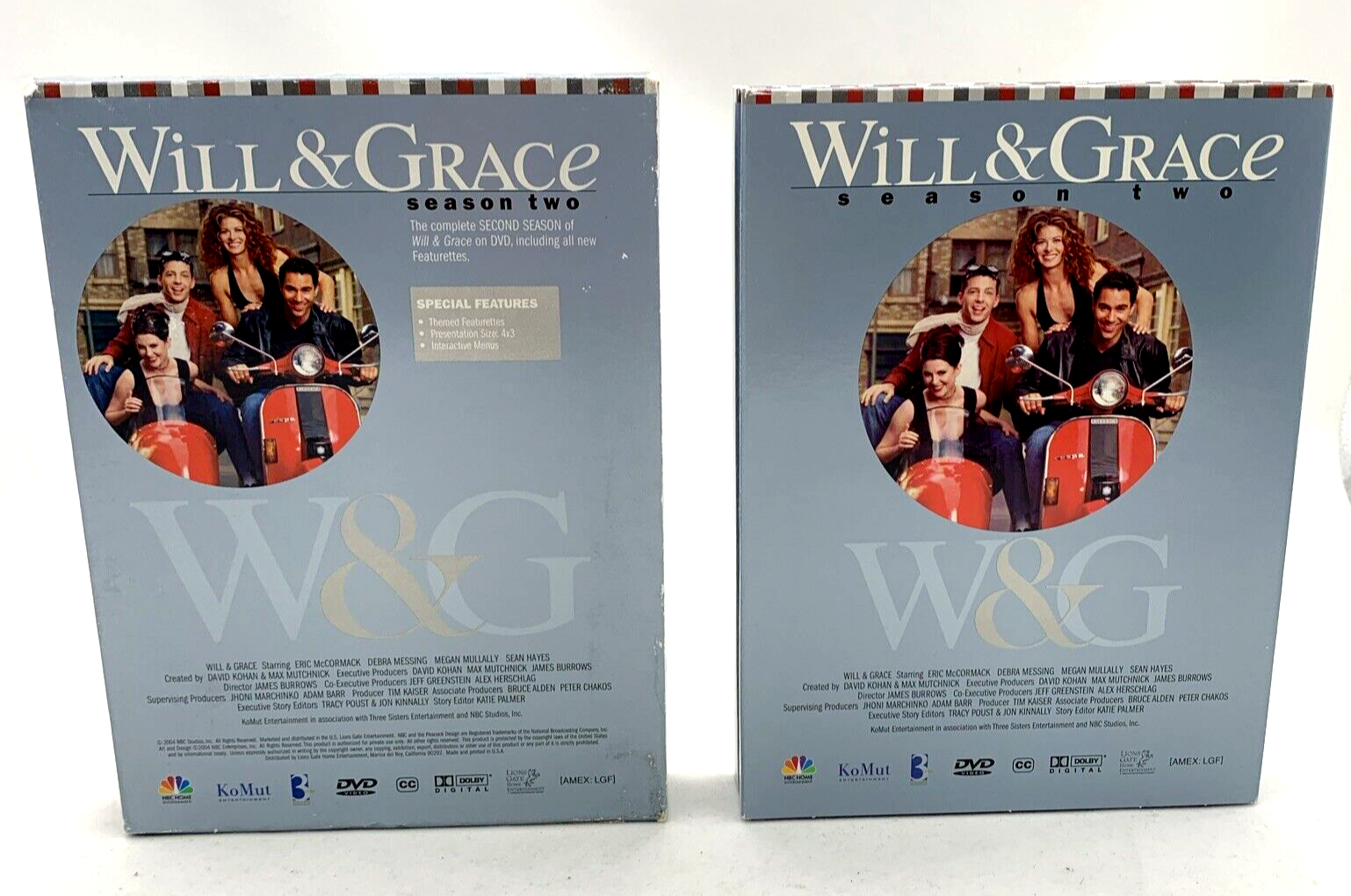 Will & Grace - Season 1 (DVD TV Box Set Bundle, 8-Discs) and Season 2 - Tested