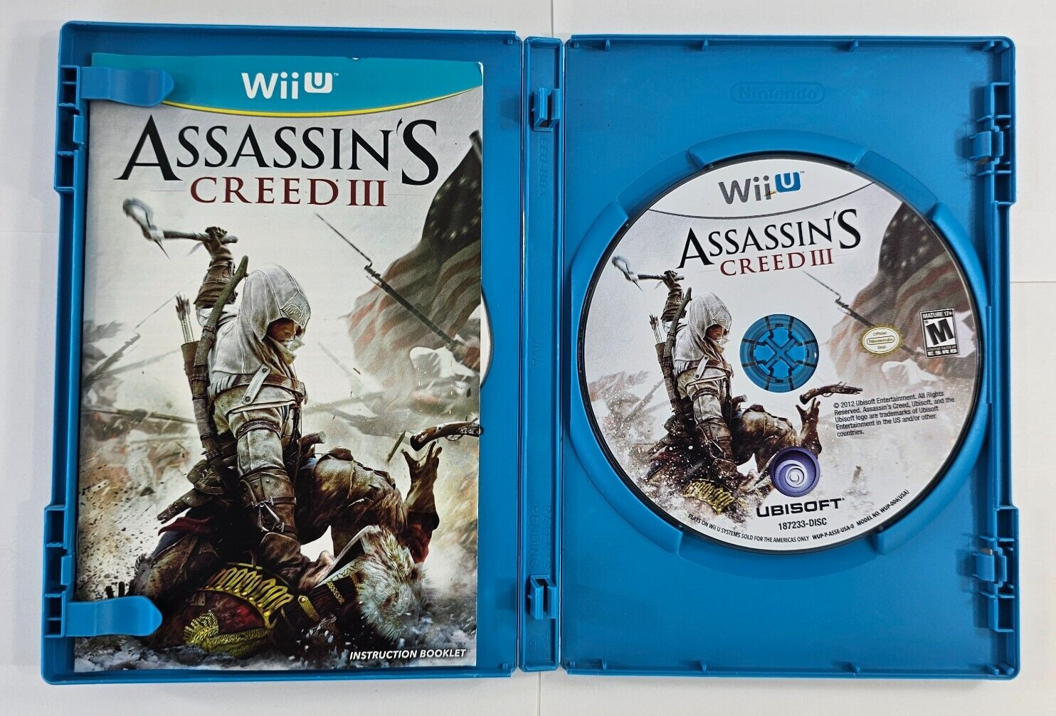 Assassin's Creed III (Nintendo Wii U, 2012) Game Case Manual - Tested