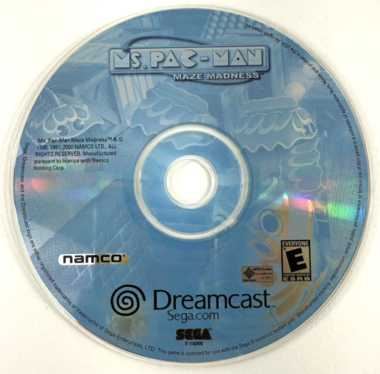 Ms. Pac-Man: Maze Madness (Sega Dreamcast, 2000) Game Disc - Tested and Working