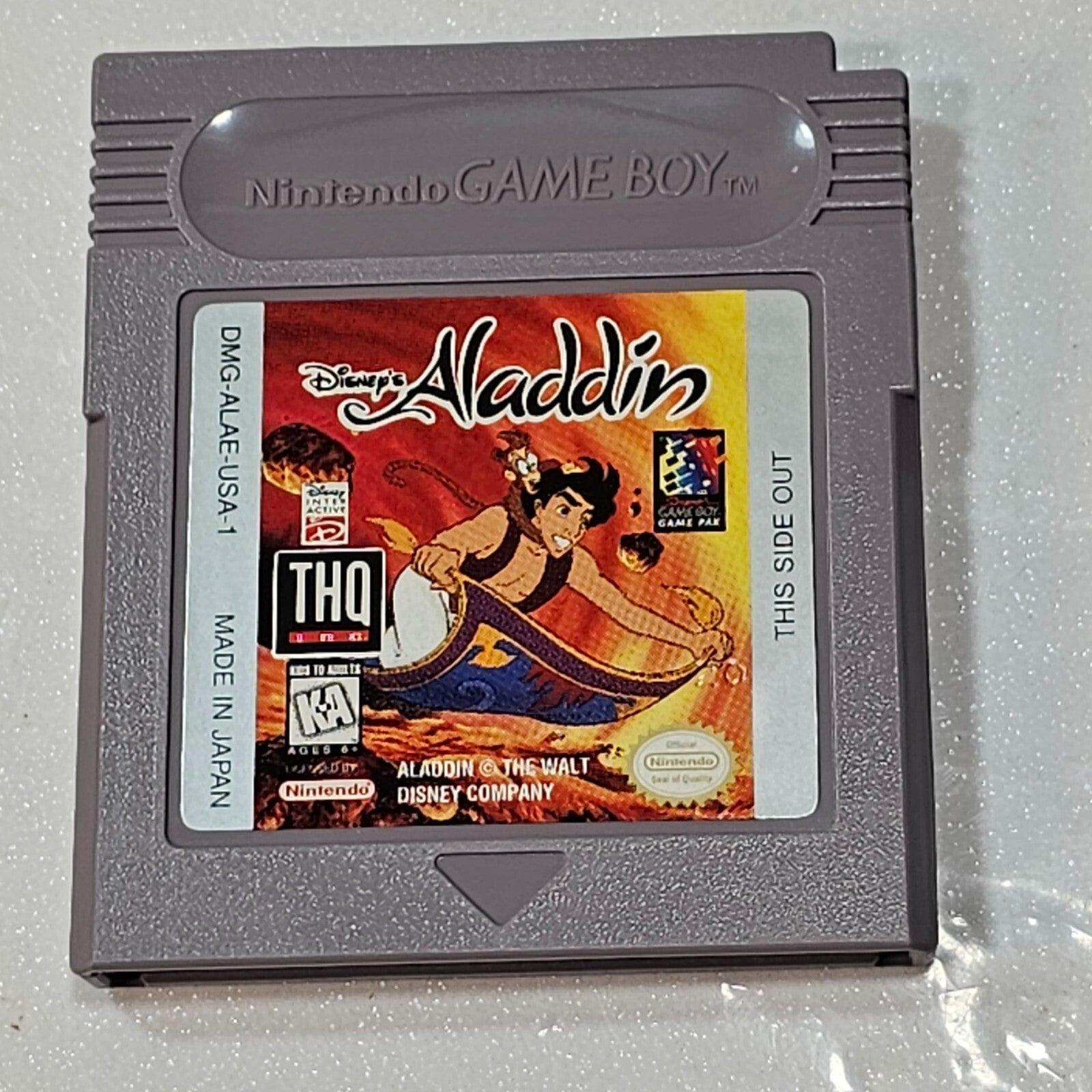 Disney's Aladdin (Nintendo GameBoy, 1994) Game Box Manual Inserts - Tested