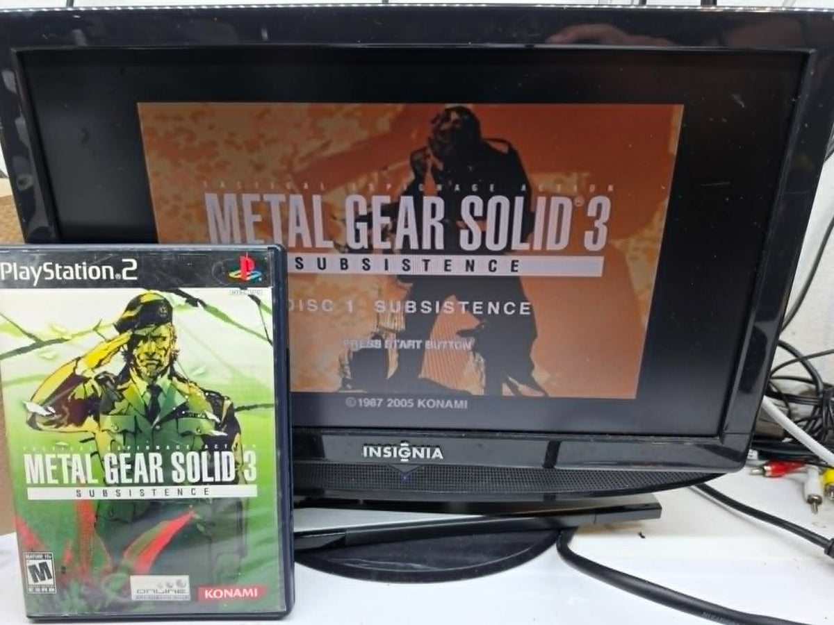 Metal Gear Solid 3: Subsistence (PlayStation 2, 2006) Game Discs & Case - Tested