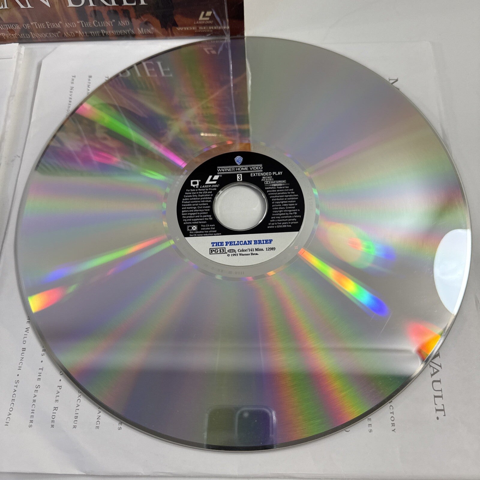 The Crying Game (Laserdisc Bundle) The Pelican Brief, Bad Company - Tested