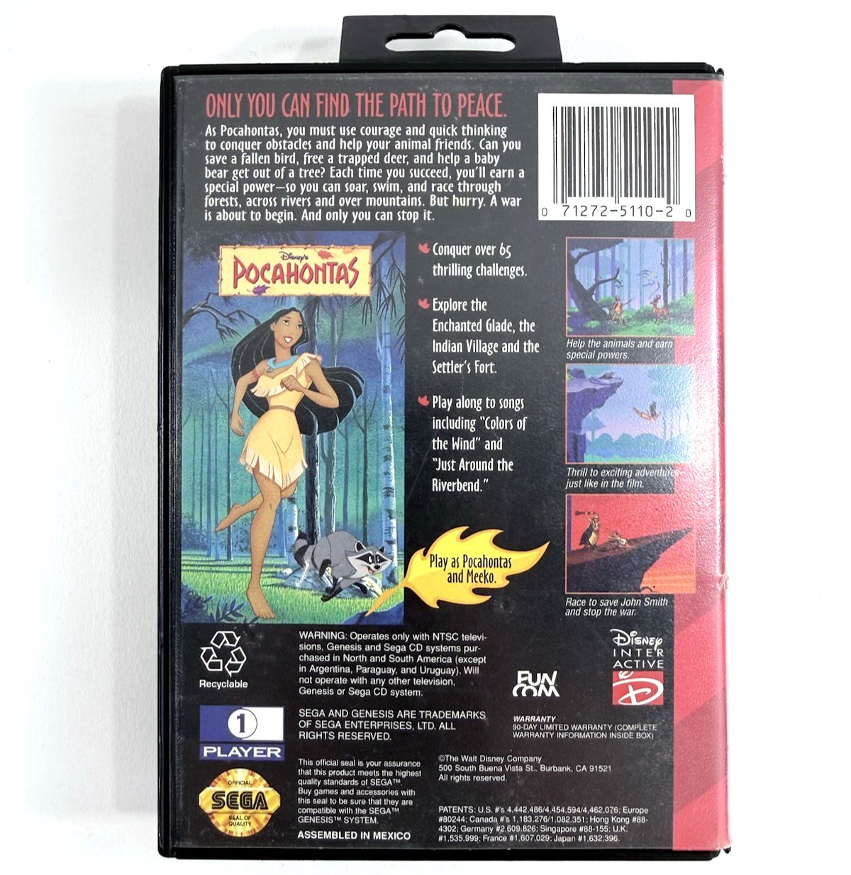 Disney's Pocahontas (Sega Genesis, 1996) Original Game Case Only - No Game