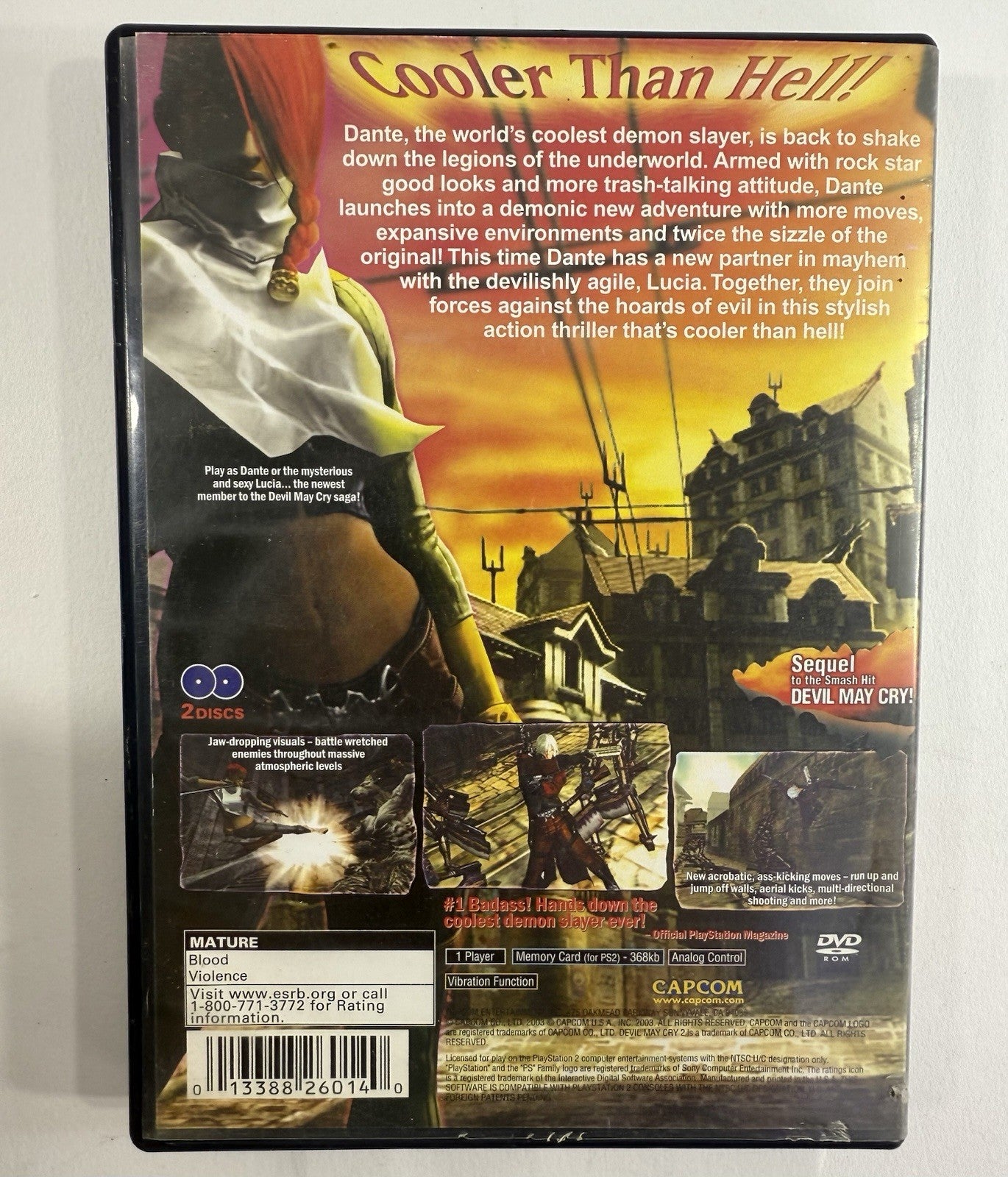 Devil May Cry 2 (Sony PlayStation 2, 2003) Discs, Case, Manual - Tested