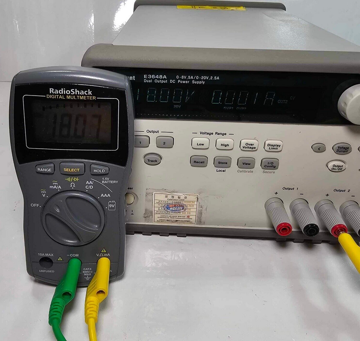 Agilent E3648A Dual Output DC Power Supply 0-8V,5A/0-20V,2.5A - Tested - 4368