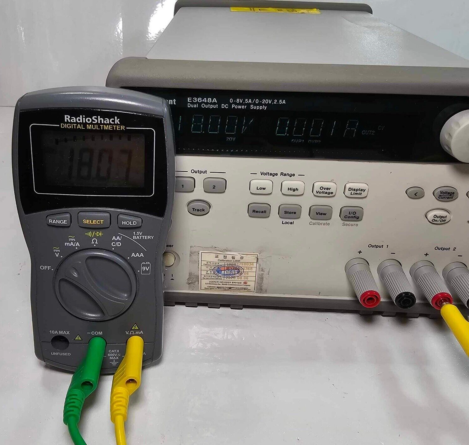 Agilent E3648A Dual Output DC Power Supply 0-8V,5A/0-20V,2.5A - Tested - 4368