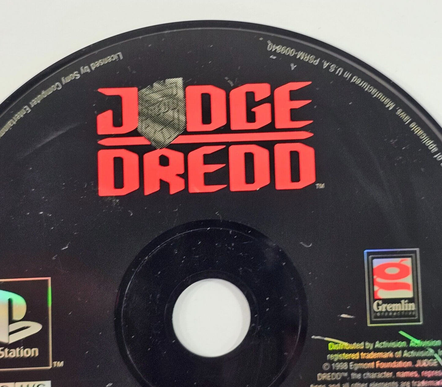 Judge Dredd (Sony PlayStation 1, 1998) Game Disc - Tested and Working