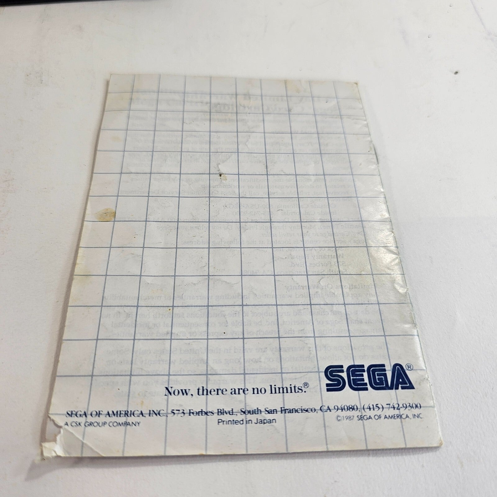 Out Run (Sega Master System, 1987) Game Case Manual - Tested and Working