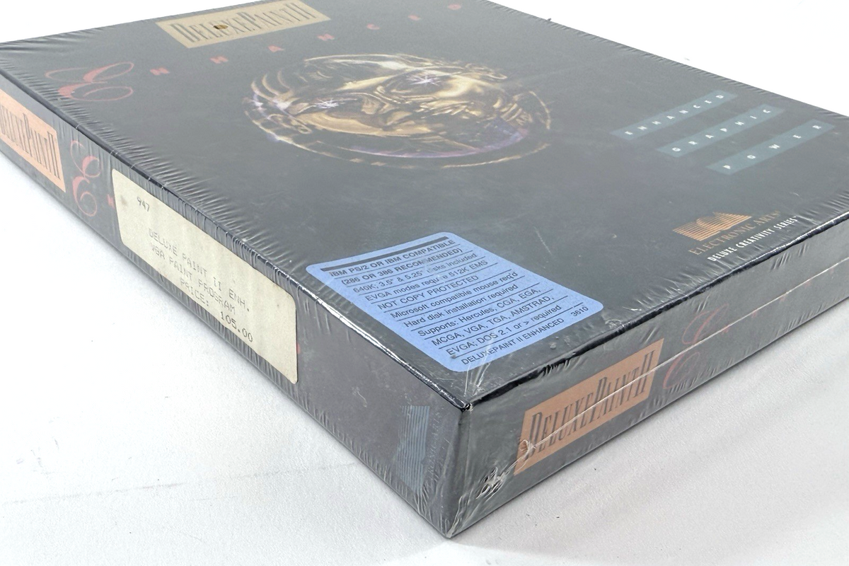 Electronic Arts DeluxePaint II Enhanced IBM PC MS-DOS Sealed Big Box Software