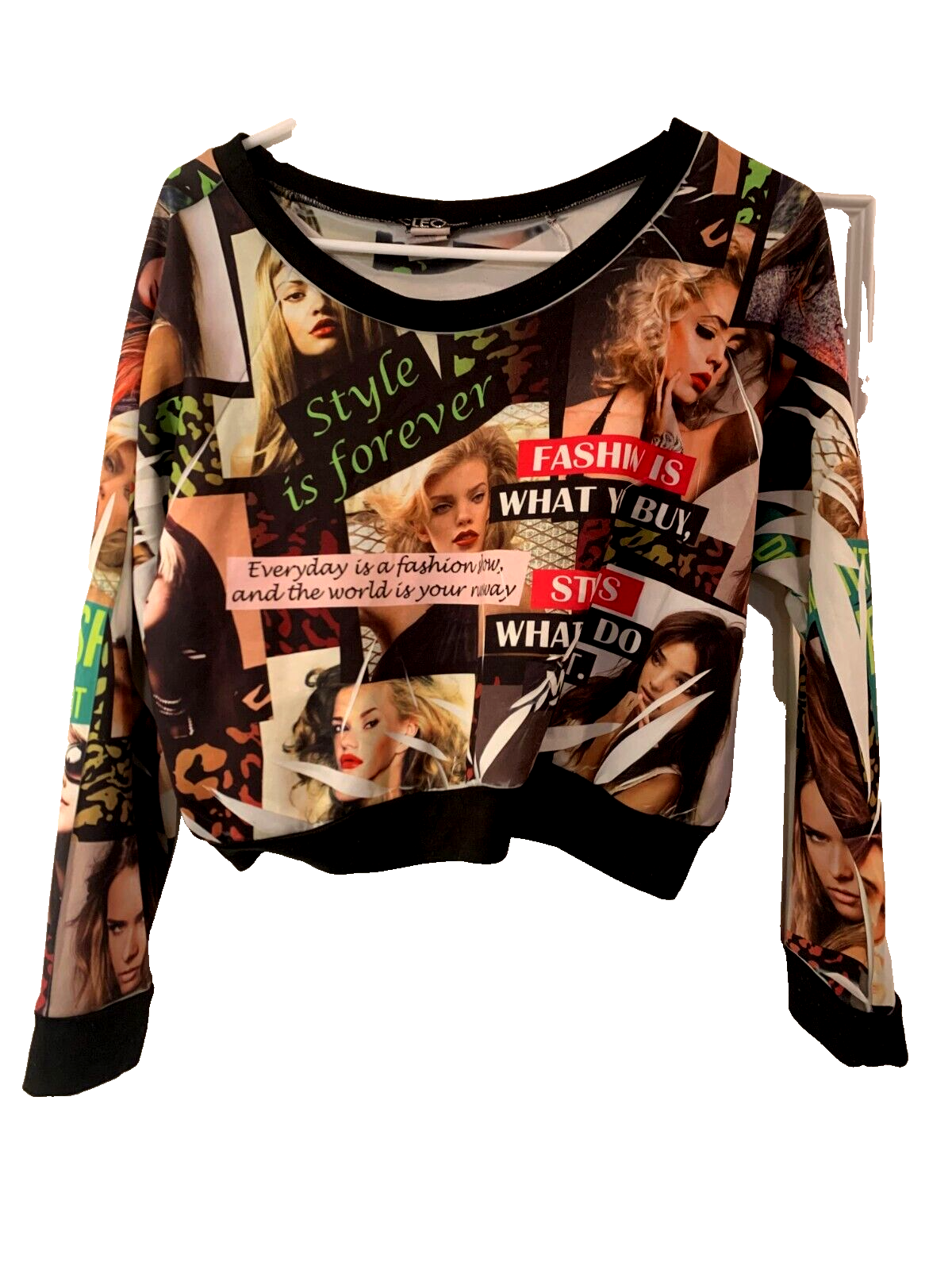 Cleo | Women's Large | Fashion Magazine Themed | BOHO | Mid Sleeve |Shirt Top