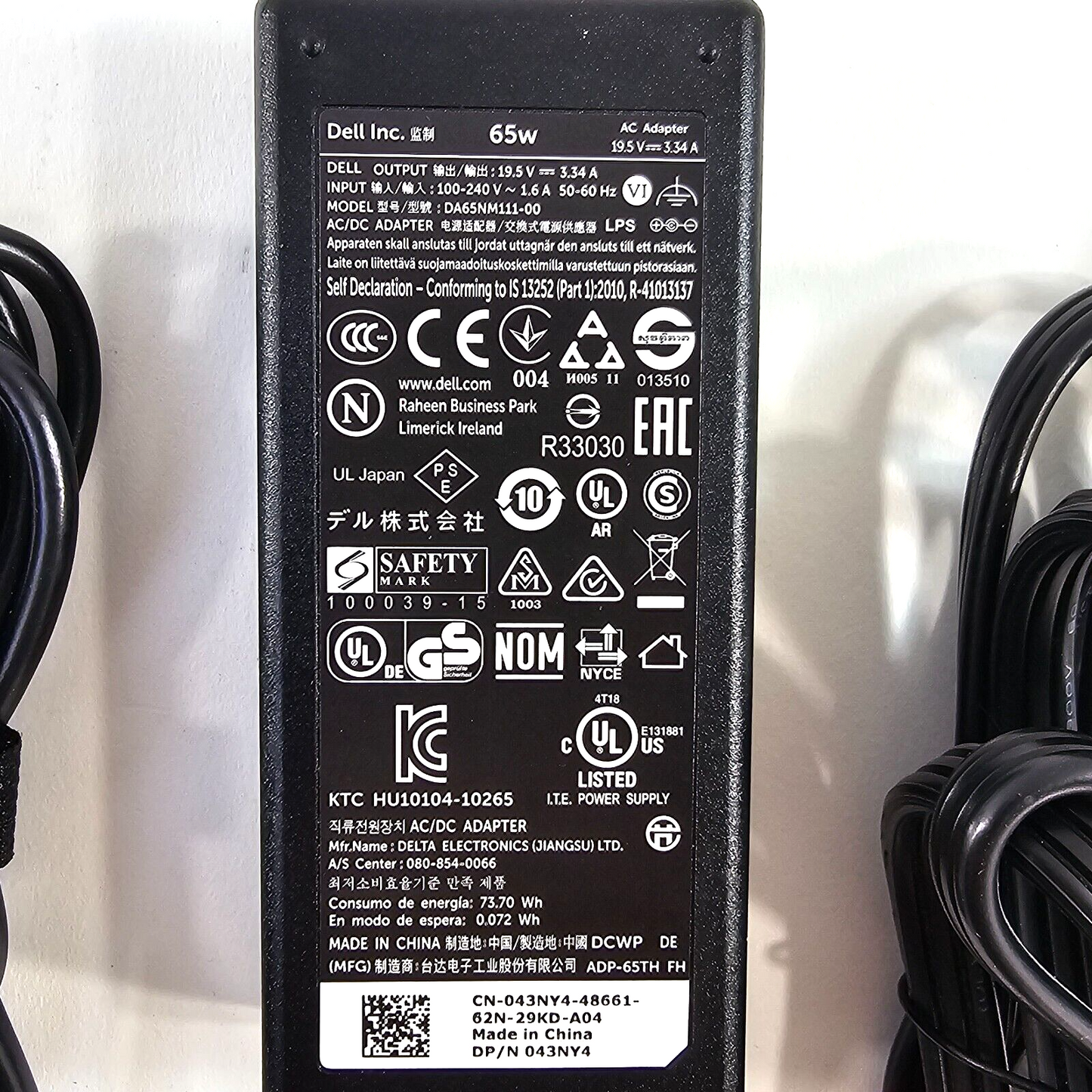 Dell 19.5V 3.34A AC Adapter Model DA65NM111-00 - Tested and Working