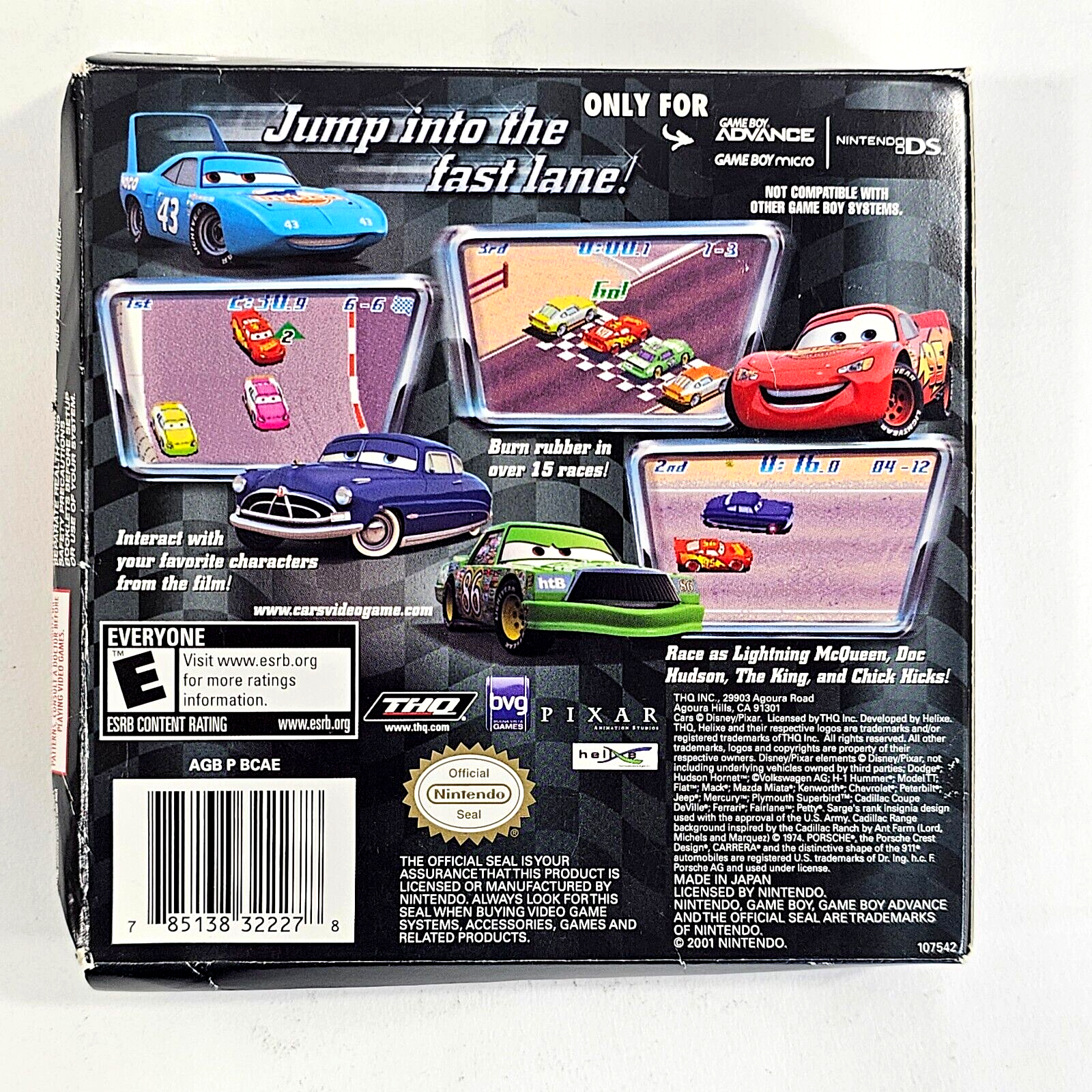 Cars (Nintendo Game Boy Advance, 2006) Game Box Manual Insert - Tested