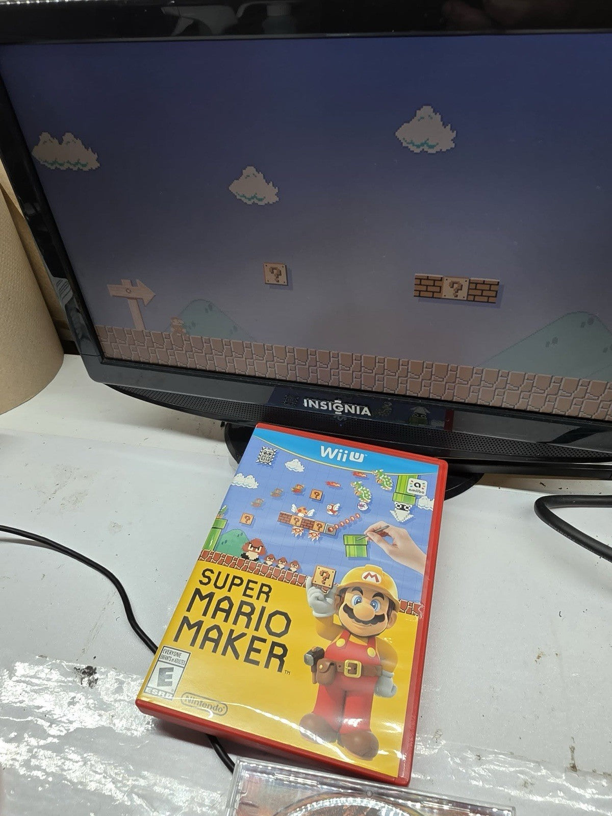 Super Mario Maker (Nintendo Wii U, 2015) Game Case Manual Box - Tested