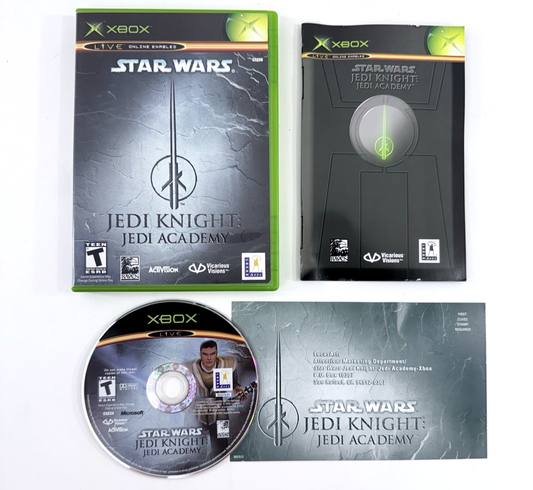 Star Wars Jedi Knight: Jedi Academy (Xbox, 2003) Game Case Manual Registration