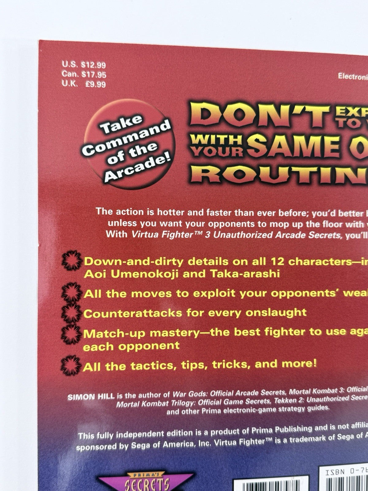 Prima's Virtua Fighter 3: Unauthorized Arcade Secrets (Paperback, 1997)