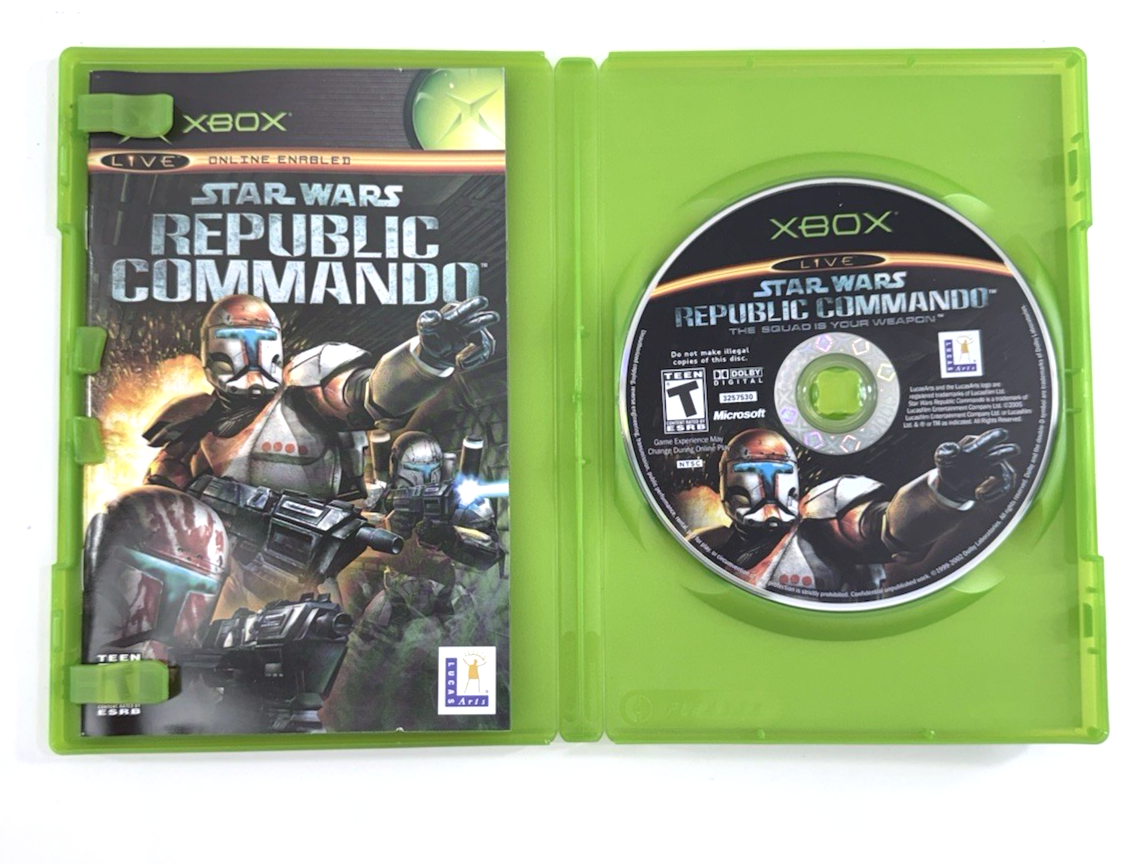 Star Wars: Republic Commando (Xbox, 2005) Game Case Manual Registration - Tested
