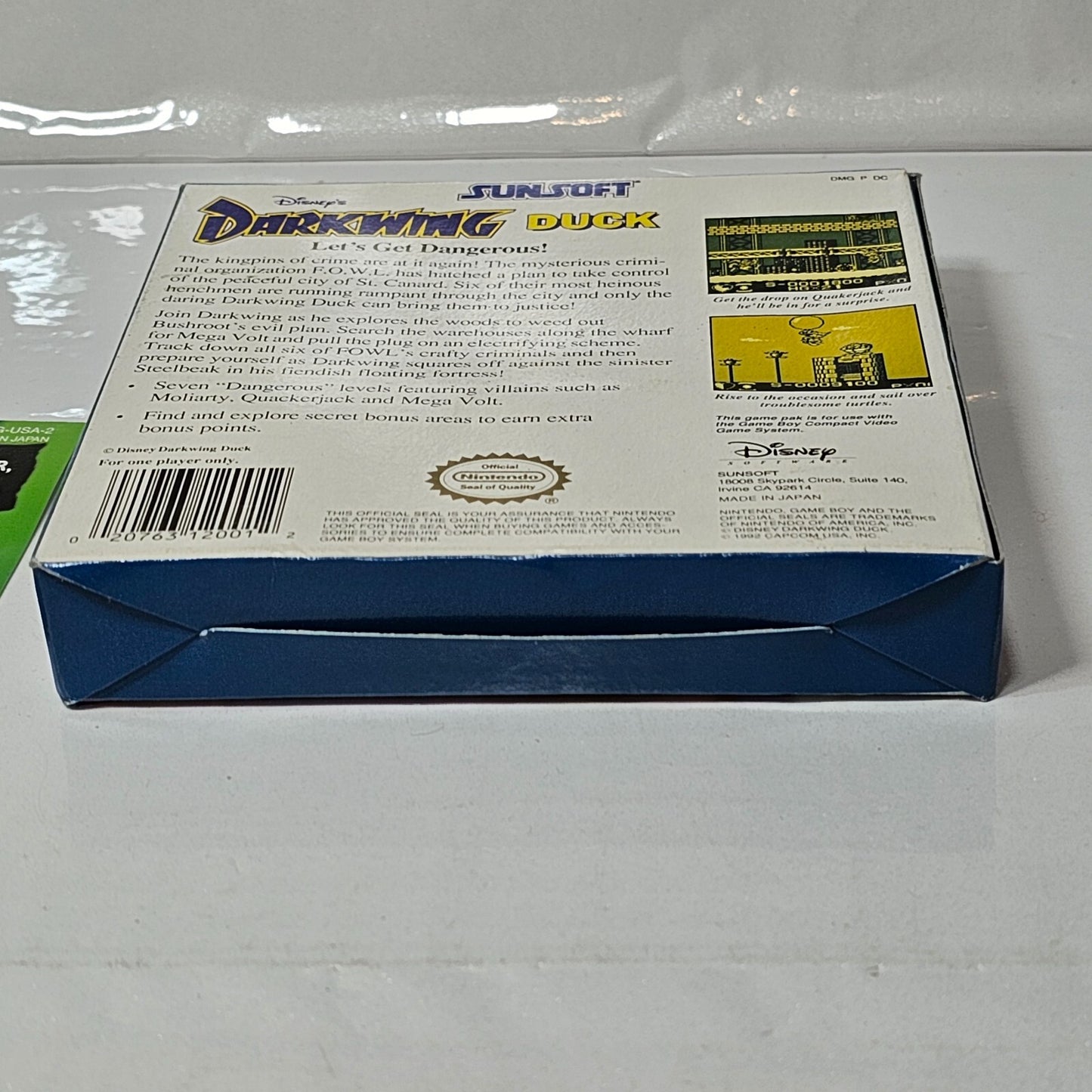 Darkwing Duck (Nintendo Gameboy, 1993) Game Box Manual Inserts CIB Complete 