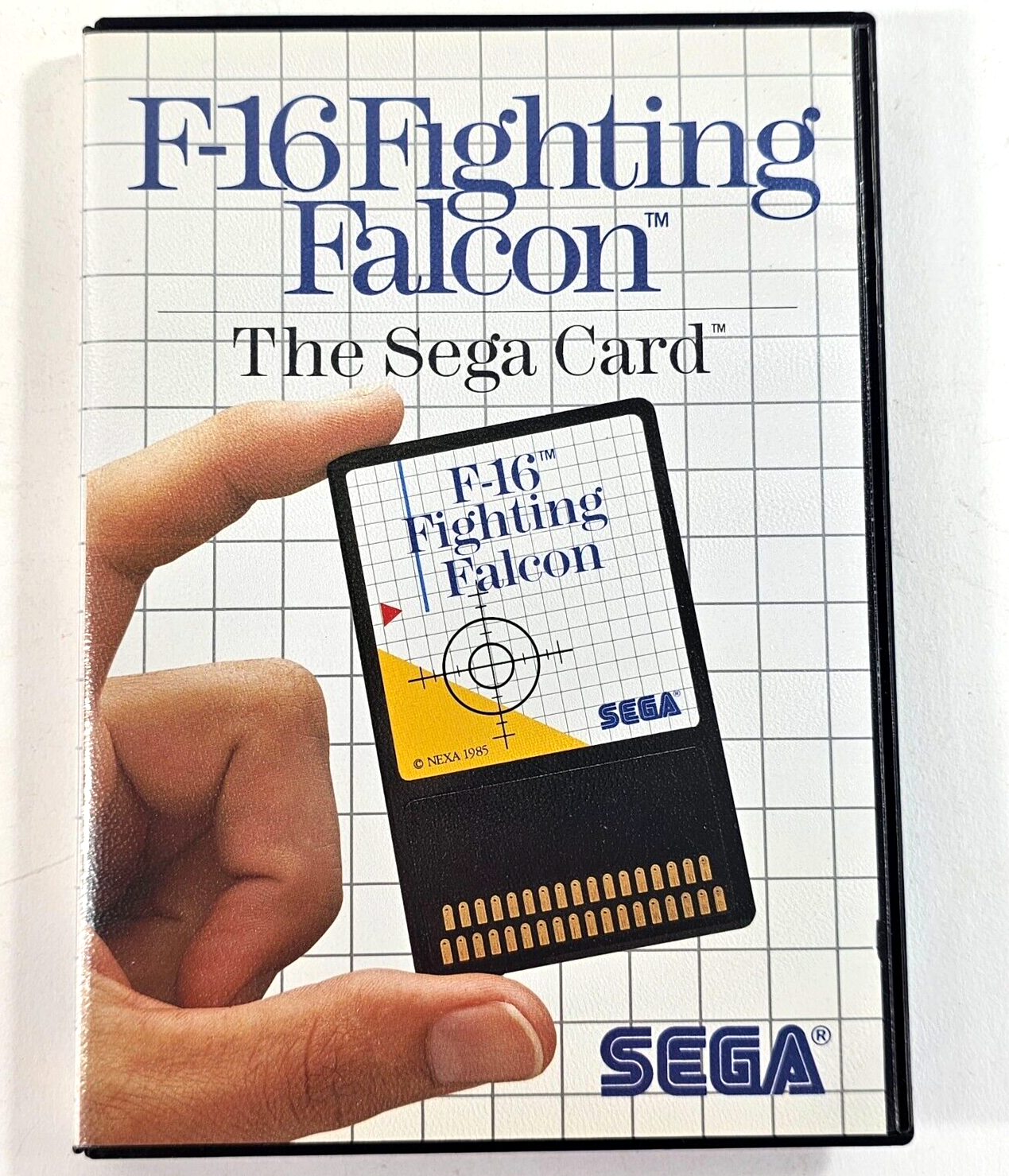 F-16 Fighting Falcon (Sega Master System, 1986) Game Card, Case, Manual - Tested