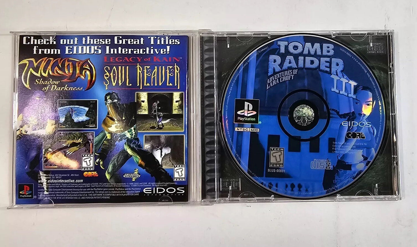 Tomb Raider III: Adventures of Lara Croft (Sony PlayStation 1, 1998) Complete