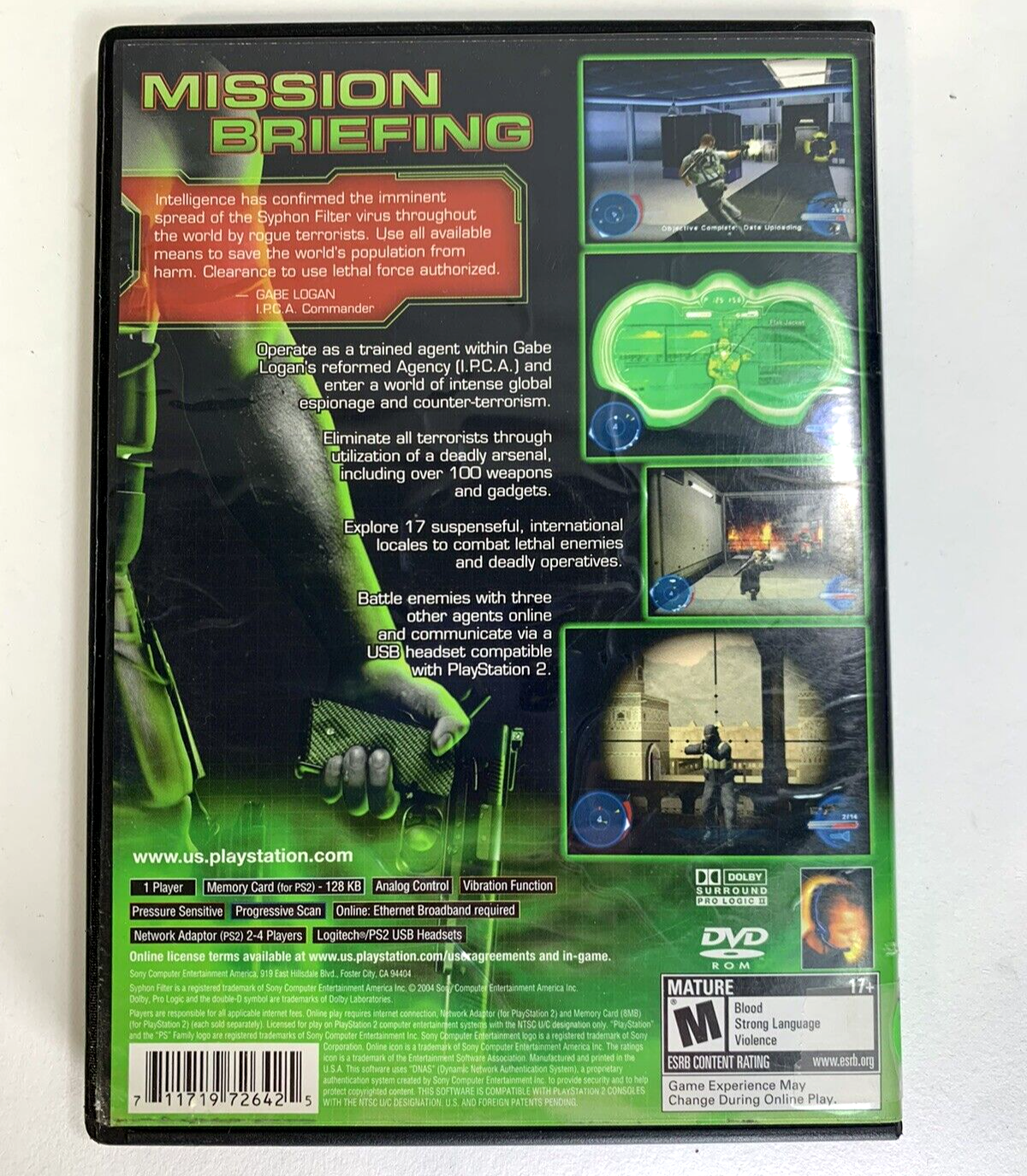 Syphon Filter: The Omega Strain (PlayStation 2, 2004) Game Case Manual Insert