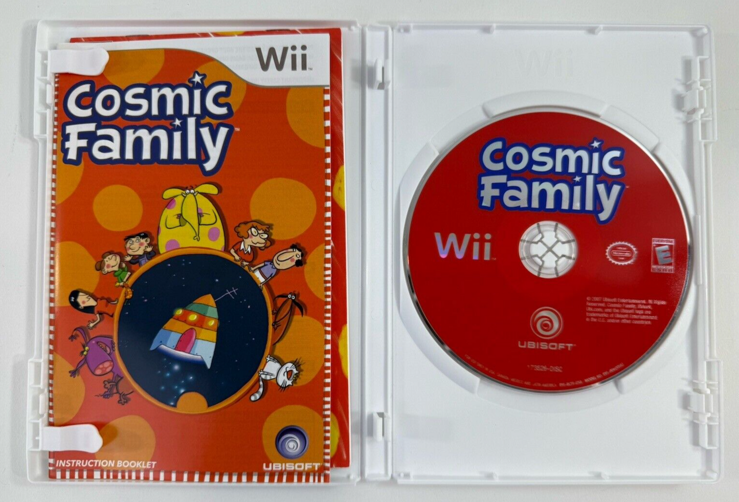 Cosmic Family (Nintendo Wii, 2007) Game Case Manual Coloring Book - Tested