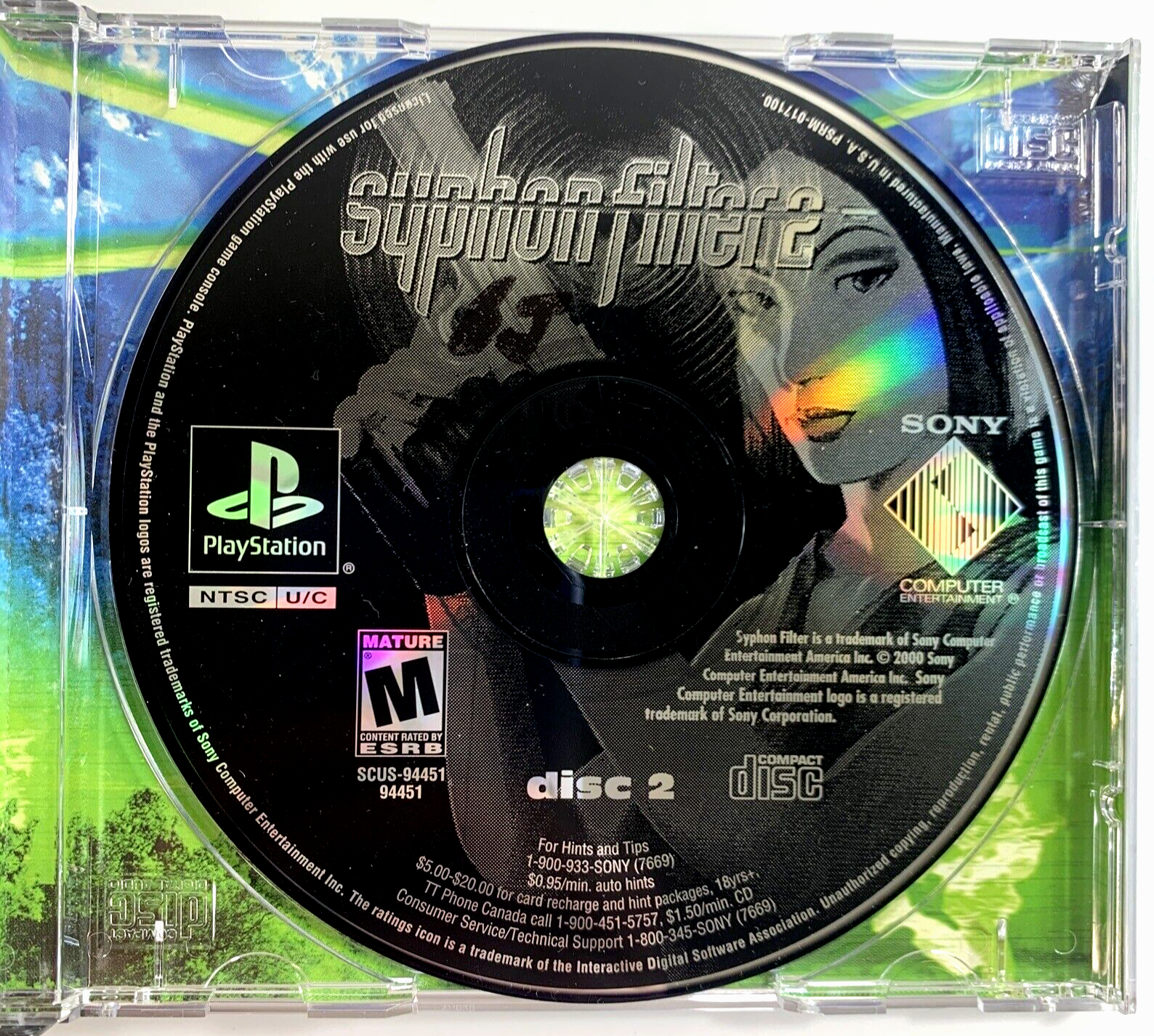 Syphon Filter 2 (Sony PlayStation, 2000) Game Discs Case Manual Insert - Tested