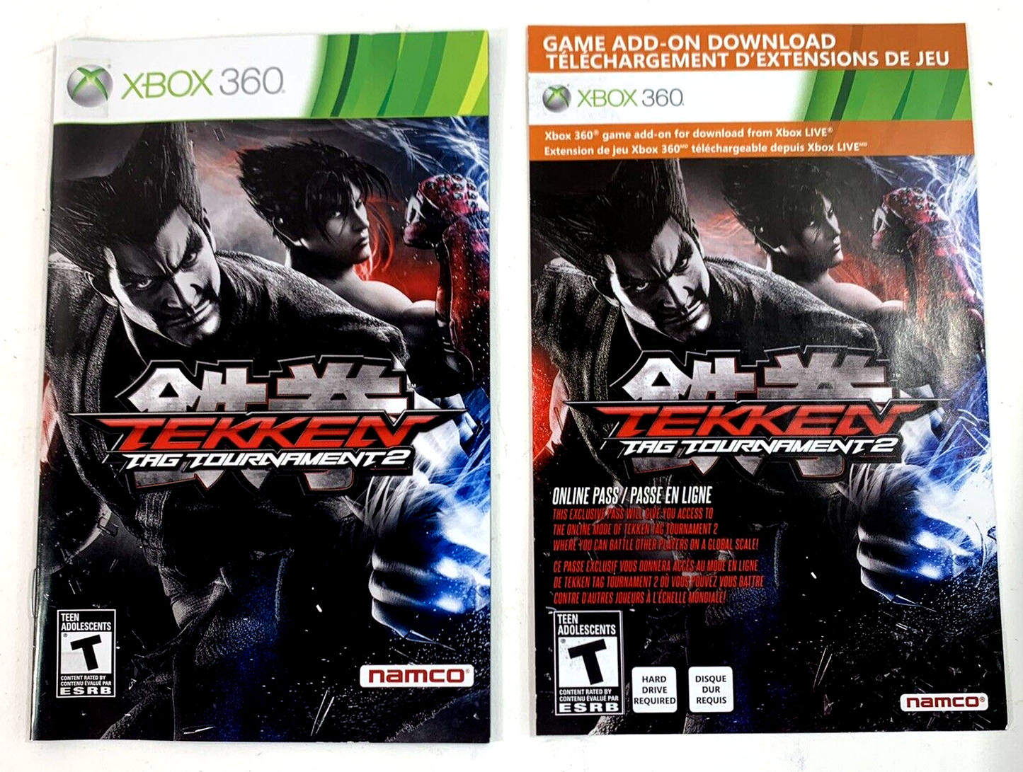 Tekken Tag Tournament 2 (Xbox 360, 2012) Game Case Manual Insert - Tested
