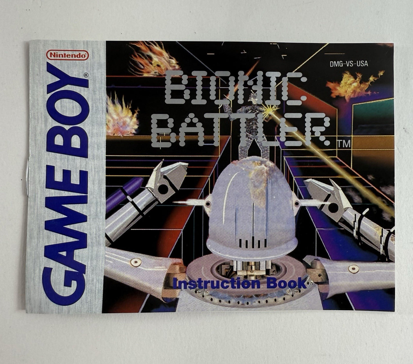 Bionic Battler (Nintendo GameBoy, 1992) Game Box Manual Registration Inserts