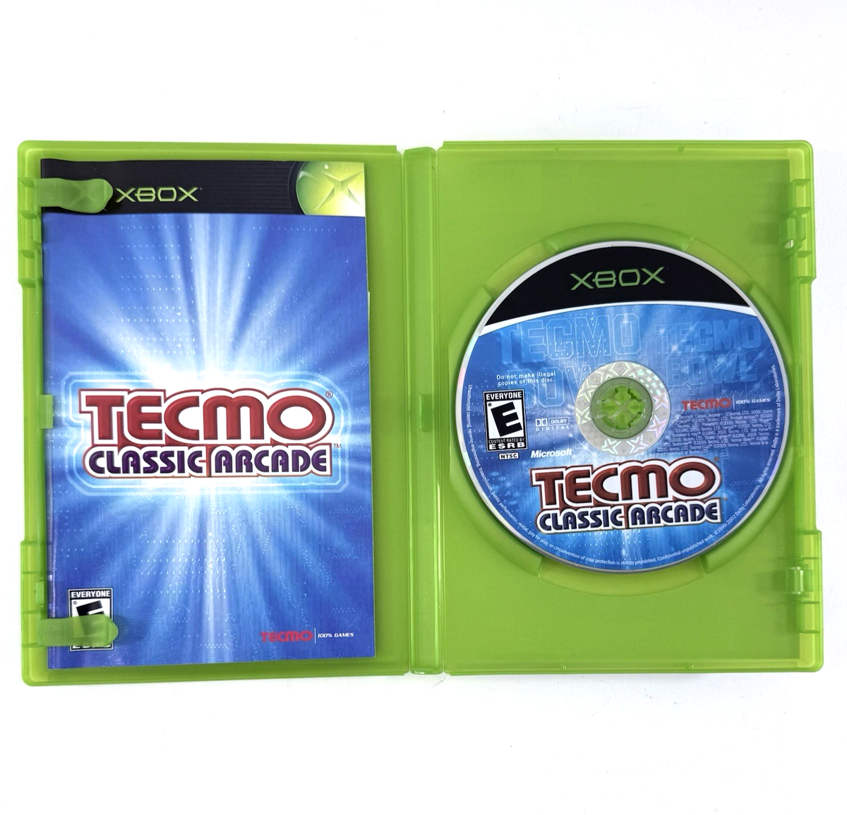 Tecmo Classic Arcade (Xbox, 2005) Game Case Manual Registration - Tested
