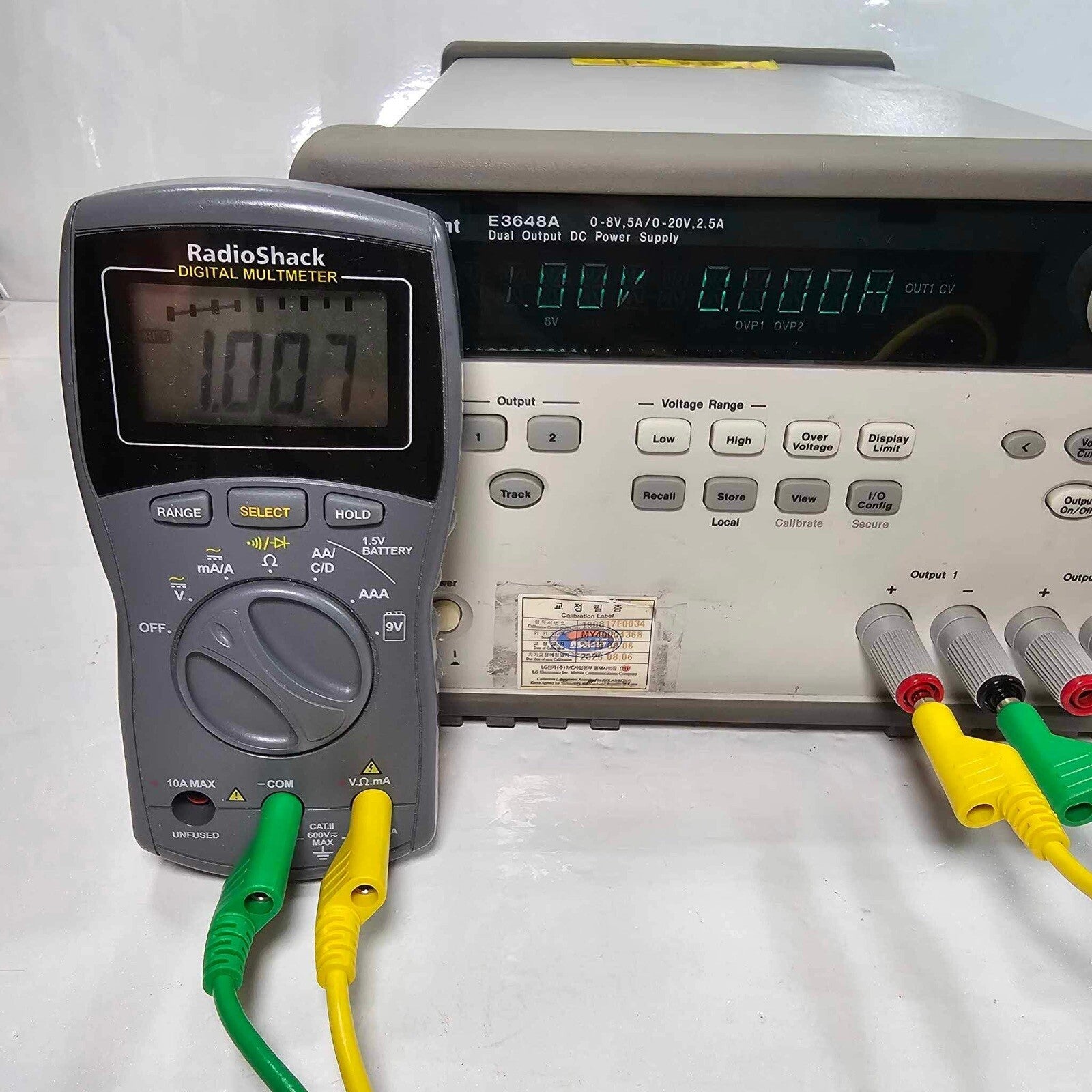 Agilent E3648A Dual Output DC Power Supply 0-8V,5A/0-20V,2.5A - Tested - 4368