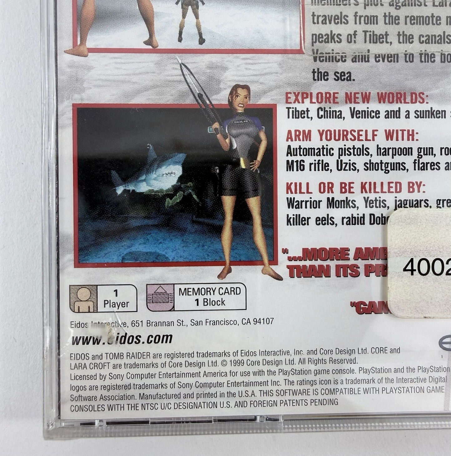 Tomb Raider 2 (Sony PlayStation, 1997) Factory Sealed - Some Wear - Read