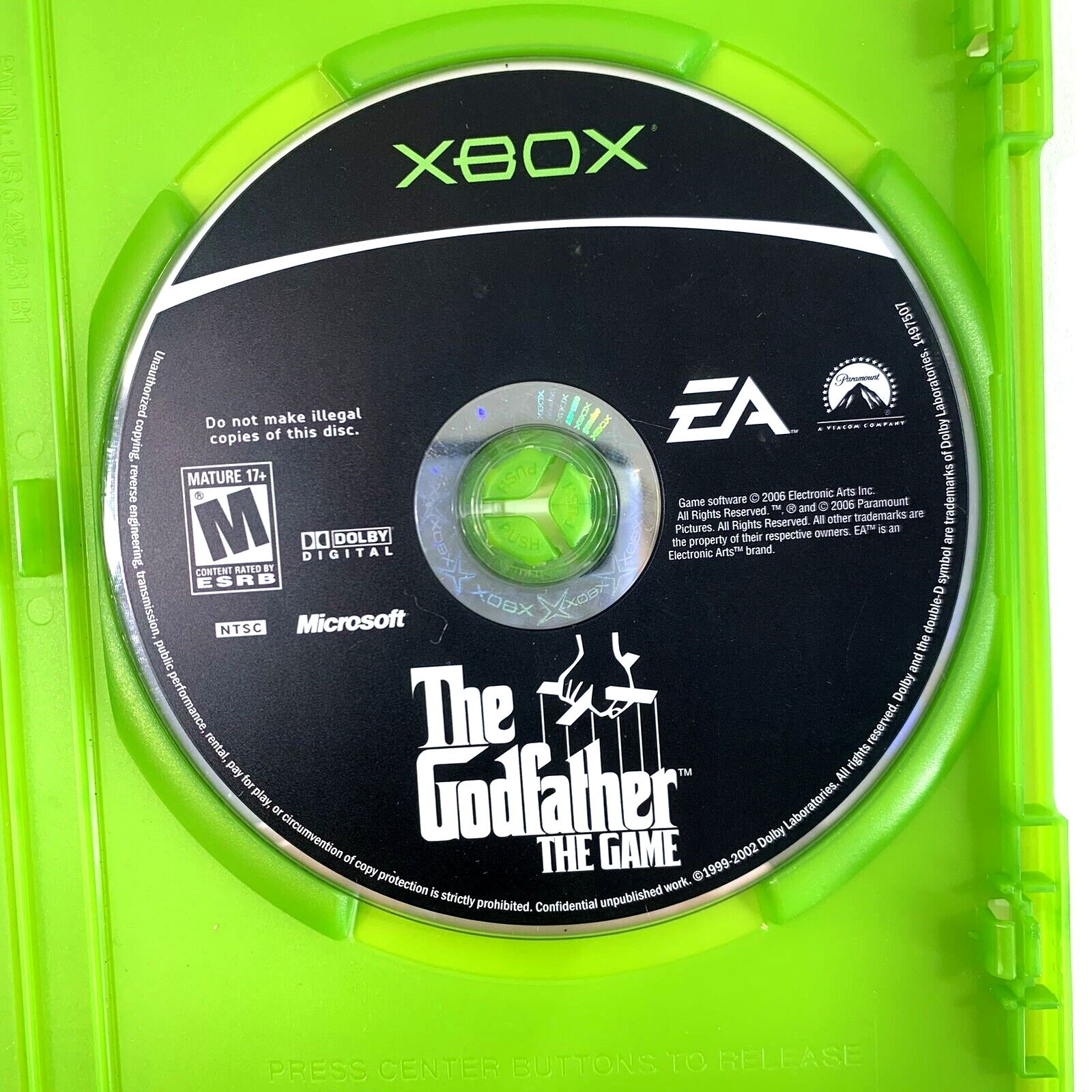 Godfather: The Game (Microsoft Xbox, 2006) Game Case Manual - Tested