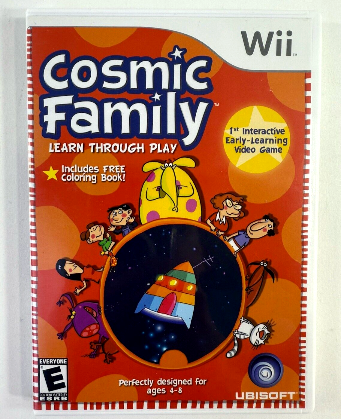 Cosmic Family (Nintendo Wii, 2007) Game Case Manual Coloring Book - Tested