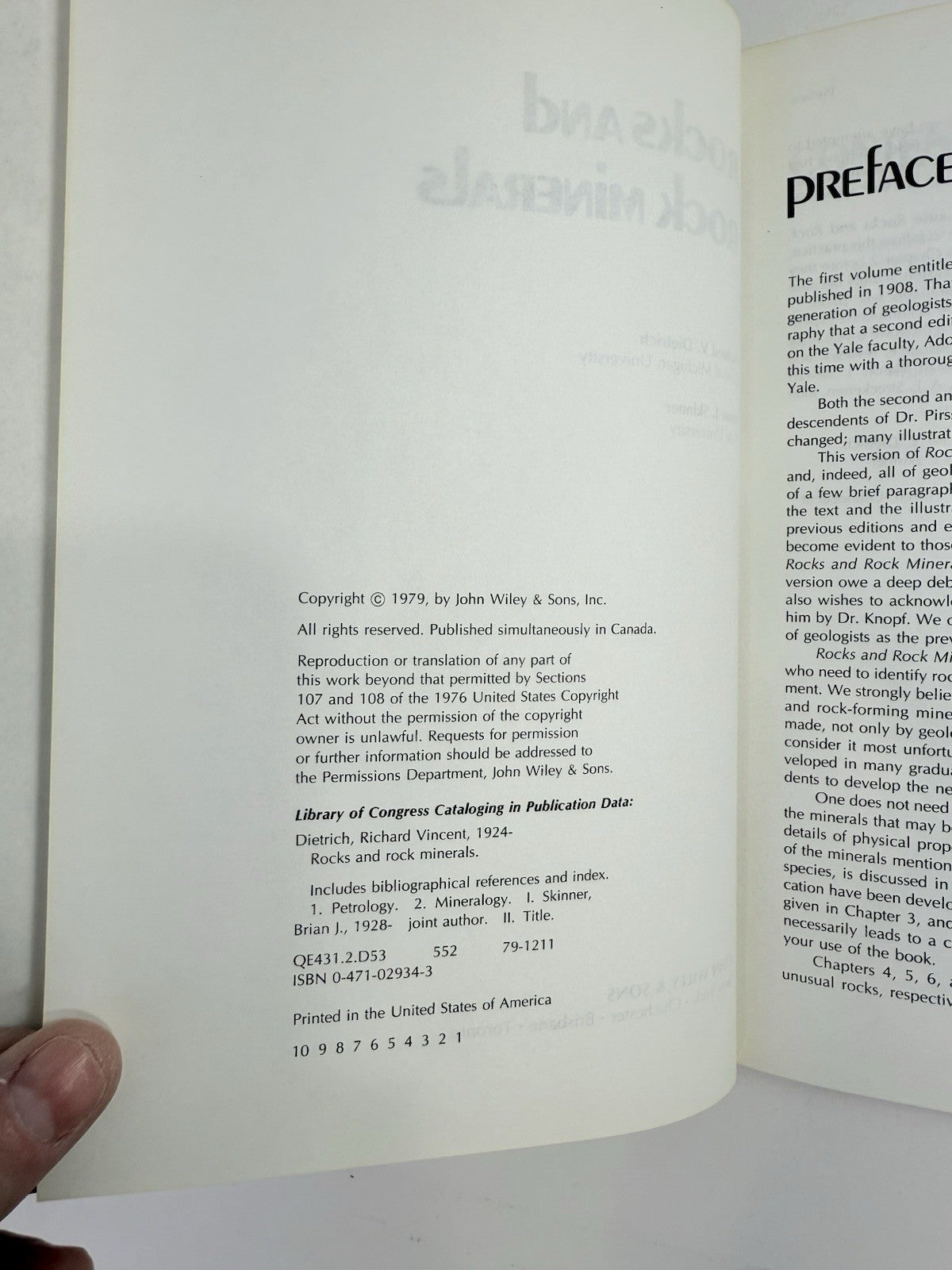 Rocks and Rock Minerals by Dietrich/Skinner  (Hardcover, 1979)