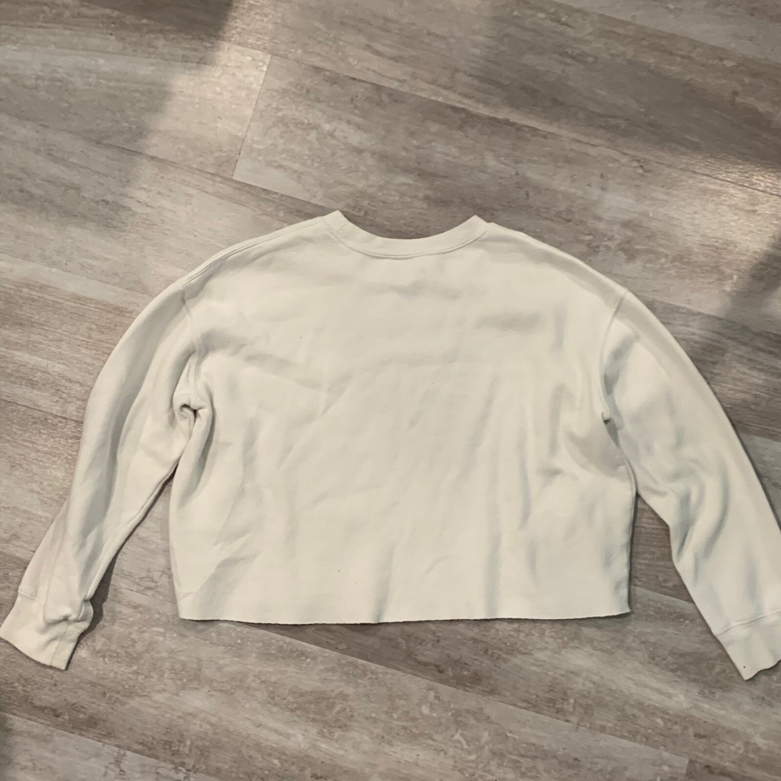 NASA Sweater Womens Medium Cutoff Pullover White