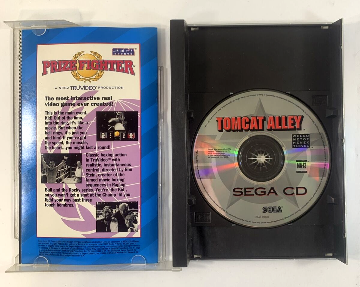 Tomcat Alley (Sega CD, 1994) Game Case Manual - Tested and Working - Read