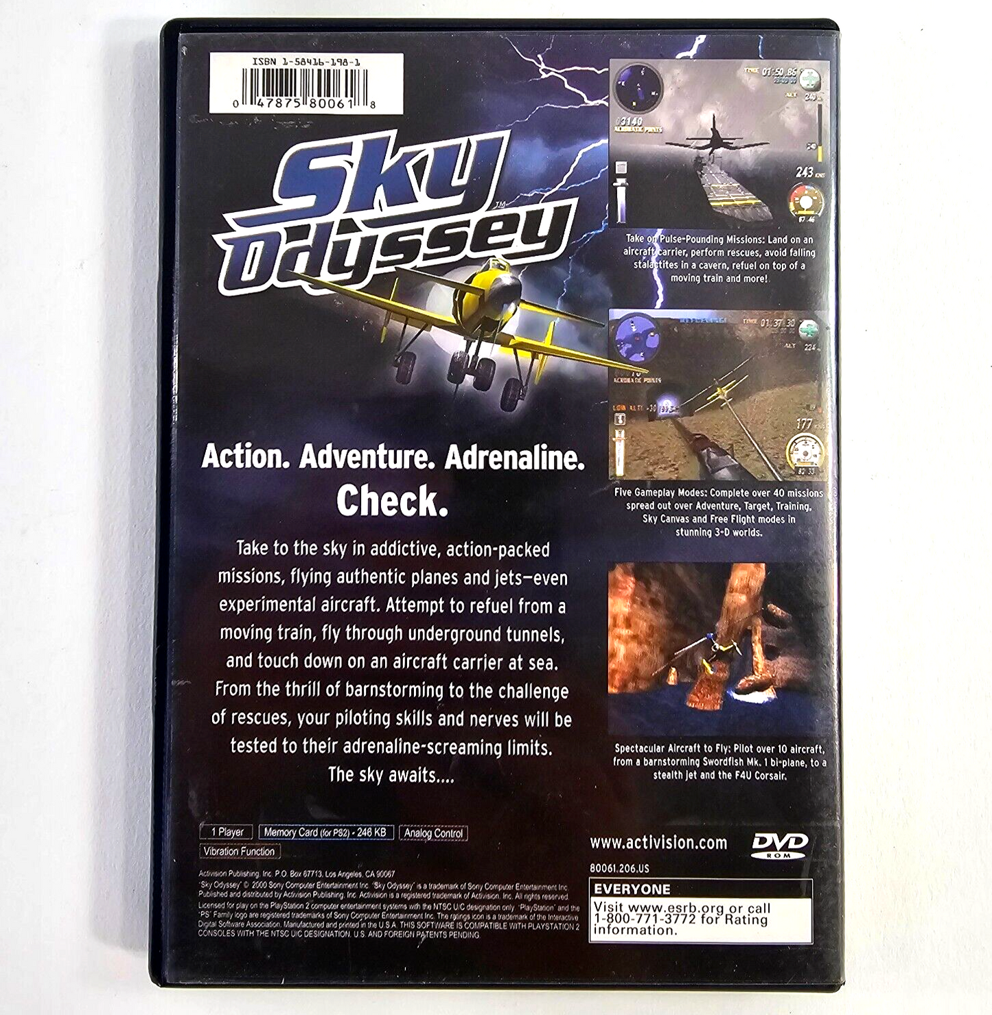 Sky Odyssey (Sony PlayStation 2, 2000) Game, Case, Manual - Tested