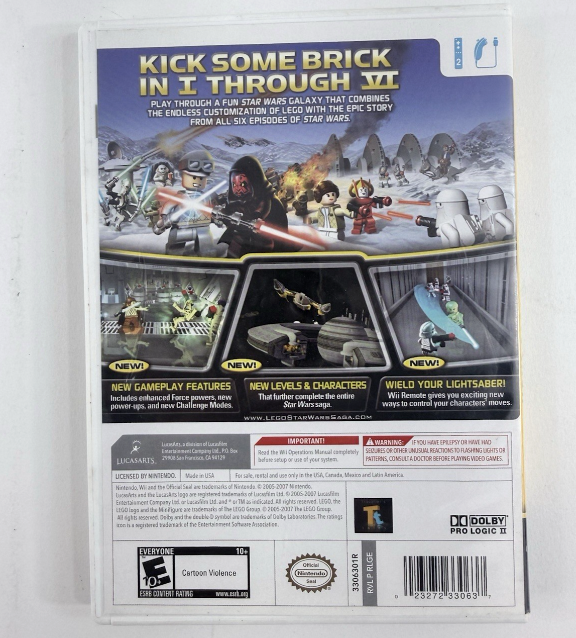 LEGO Star Wars: The Complete Saga (Wii, 2007) Game Case Manual - Tested