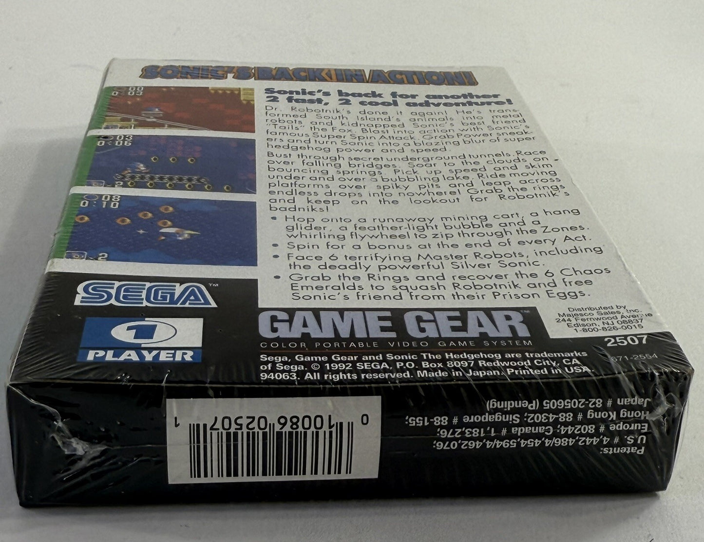 Sonic the Hedgehog 2 (Sega Game Gear, 1992) New, Factory Sealed