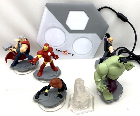 Disney Infinity 2.0 Marvel Iron Man Black Widow Thor Hawkeye Hulk Tower & Portal